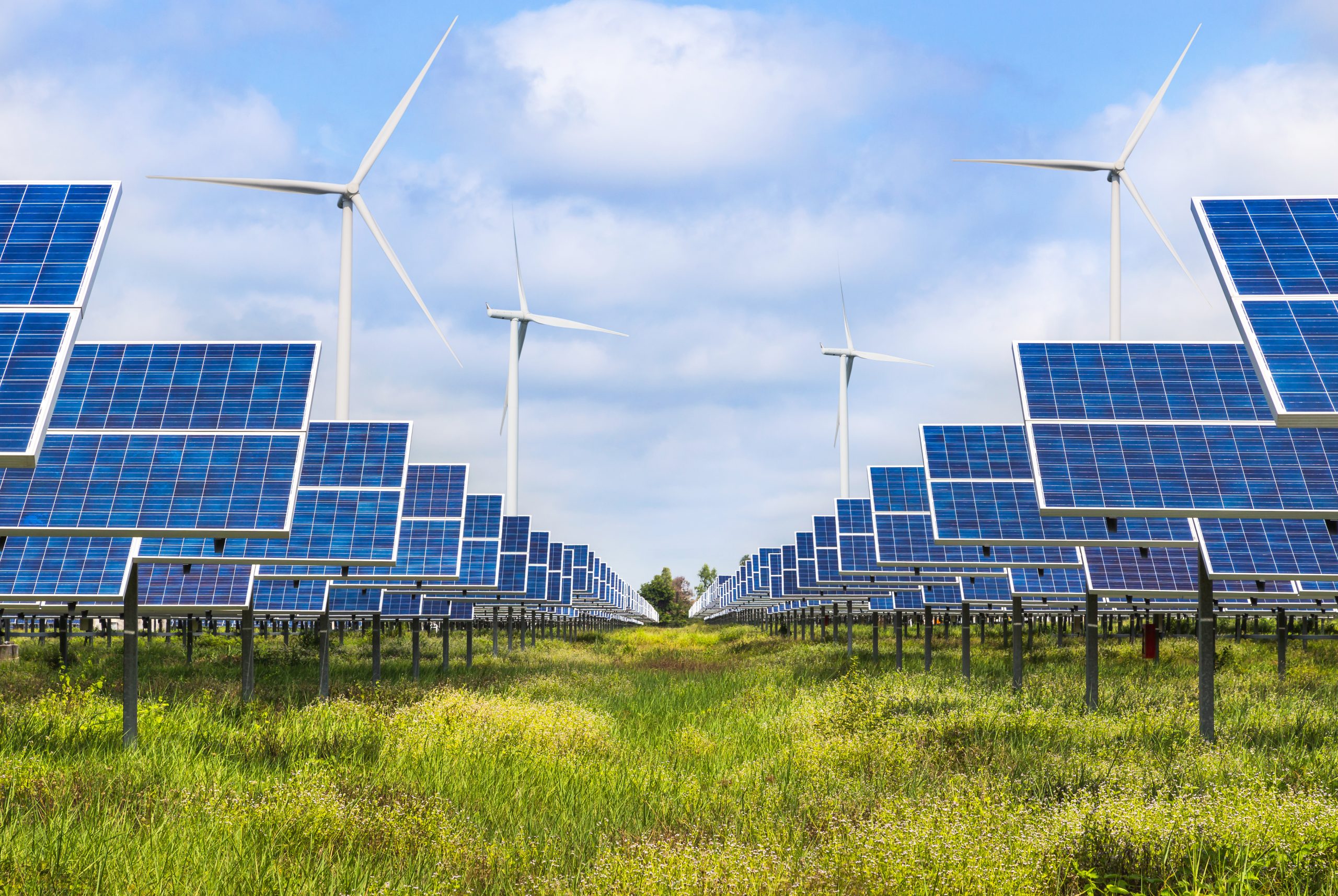 Photovoltaics Module Solar Panels And Wind Turbines Generating