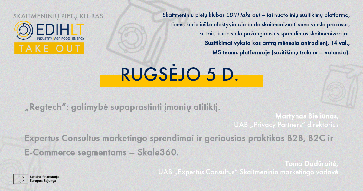 EDIH take out Rugsėjo 5 d
